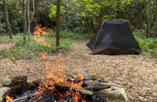 Zirconia RV Rental | Campsite 2 - Creekside on 38 acres- biking and hiking trails