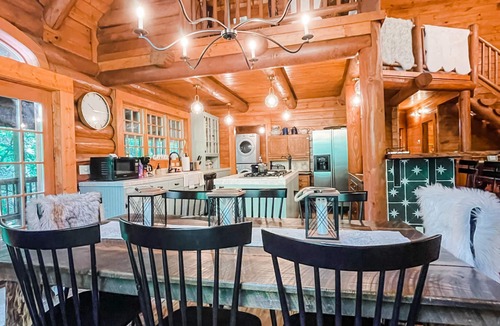 Cashiers Cabin | Cashiers Creek Front True Log 4,300 sqft Mountain Lodge, EV Charger + FiberOptic