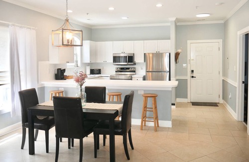 Charlotte Condo | Coralbell Villa - Near UNCC & PNC Pavilion, Pools, Grill, Spacious, 15 Mins to Uptown, King Suite!
