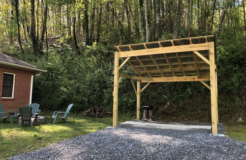 Robbinsville Cottage | Cottage along Lake, Tail of the Dragon and covered motorcycle parking