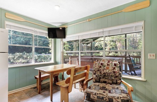 Sylva Cottage | Cottage on the Tuckasegee River with firepit, picnic area, hot tub, & AC