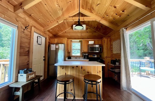 Old Fort Cabin | Cozy Cabin on 4 acres - By I-40 - King Bed - Fenced Yard - Deck - Loft - Firepit