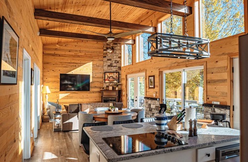 Linden Cabin | Cozy Cardoness Cabin on Private Fish Pond! Woods, Waterfall, & Modern Amenities!