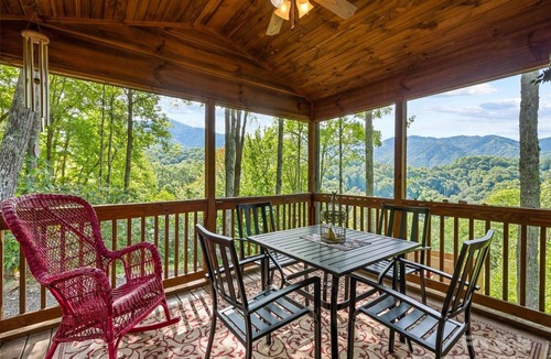 Cranberry Falls Cabin | Cozy Mountain Cabin - Amazing View! Central heat/AC, fireplace, firepit