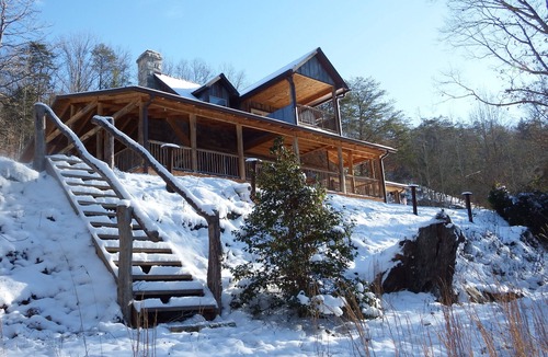 Hot Springs Cabin | Craftsman Style River House sitting on the French Broad River!