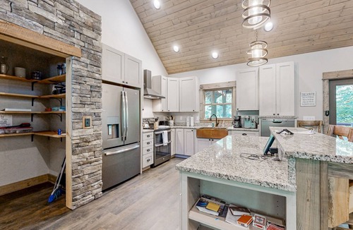 Pisgah Forest House | Custom Creekside Escape | Entertainers Deck & Wooded Views, Kids Play Zone