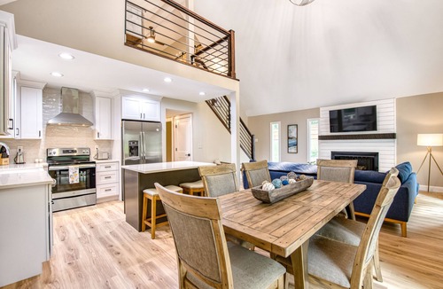 Fletcher House | Dog-friendly home with deck, gas fireplace, central AC, & washer/dryer