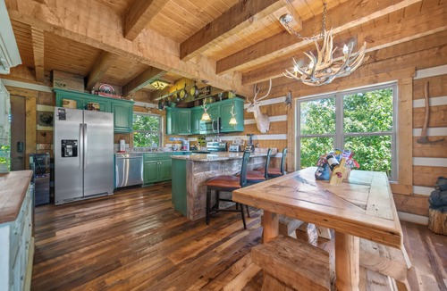 Dandridge Cabin | Douglas Lakefront Cabin - Private Dock - Sauna - Theater Room - Hot Tub- Firepit