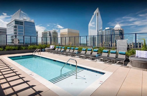 Charlotte Center City Apartment | Epic Penthouse · Roof Top Gym & Pool · City Views & Balcony