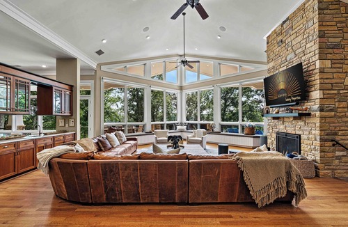 Barium Springs Ski Chalet | Exclusive Grand Lakefront Escape on Island 180 Lake Front Views