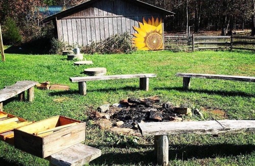 Chapel Hill House | Farm retreat center sleeps up to 40: four barn bedrooms, eight yurt bedrooms!