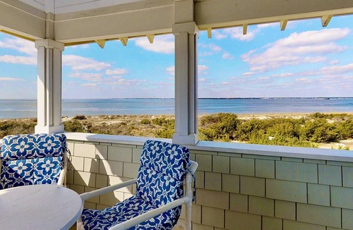 Bald Head Island House | Green Teal - Spacious Oceanfront Home, Beautiful Sunset & Old Baldy Views, Both Clubs, Golf, 7 Decks
