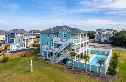 Monteray Shores House | Harmankaya by Luxstayusa: Renovated Luxury in Corolla w/Pool, Views & Game Room