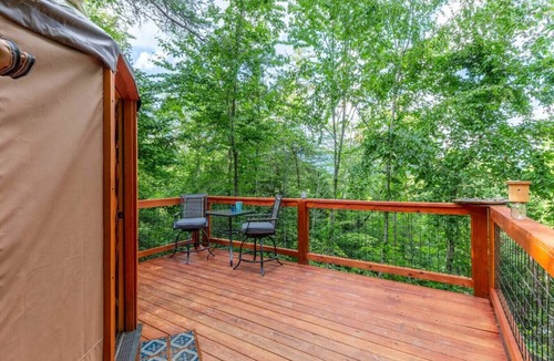 Cullowhee RV Rental | Holly Hideaway, Cozy Yurt, Pet Friendly, and Trails!