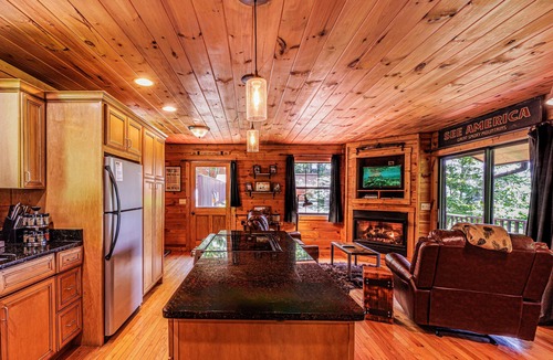 Bryson City Cabin | Honeymoon Cabin/Mtn & Lake Views/Hot Tub/FP/Wi-Fi