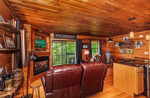 Bryson City Cabin | Honeymoon Cabin/Mtn & Lake Views/Hot Tub/FP/Wi-Fi