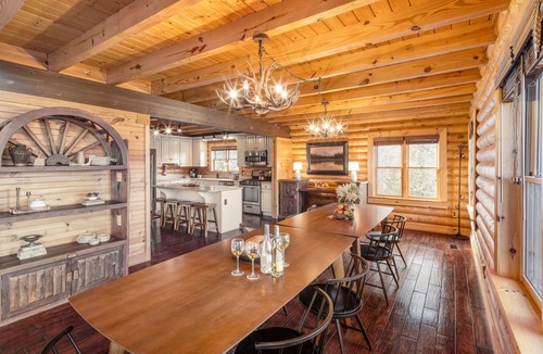 Asheville Cabin | Hot Tub, Fire Pit, Outdoor Dining | Cabin Mansion w/View | Leyland by AvantStay