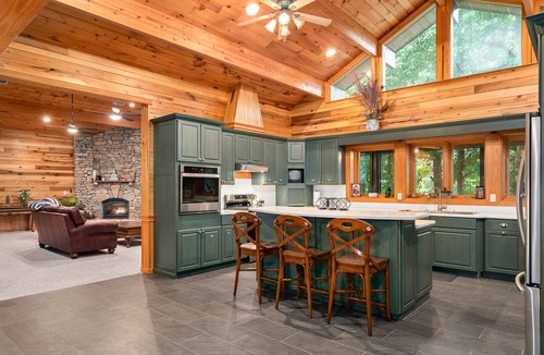 Hendersonville House | Indoor Pool, Theatre, Sauna, Large MTN Timber Frame Home