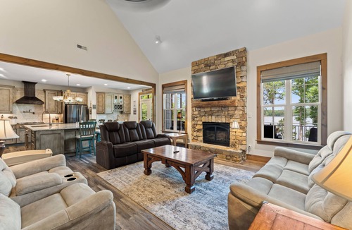Sherrills Ford House | Lake Views with Firepit & Dock Access | Spacious Waterfront Home by AvantStay