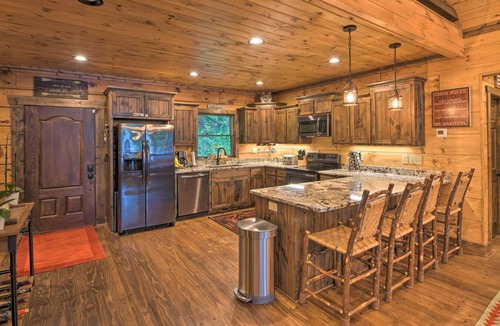 Topton Cabin | Lakefront Lodge w/Decks, Hot Tub, Game Room & More