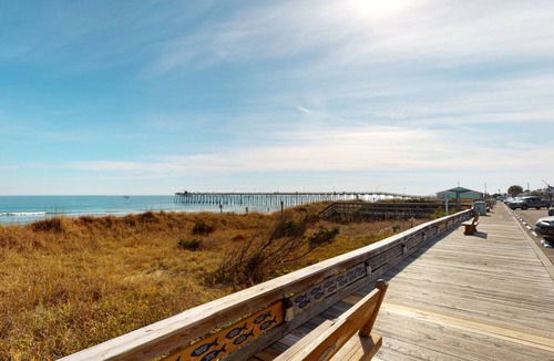 Kure Beach House | Large Townhome w/Ocean View, Near Beach, Food + Pier, 2 Decks, Elevator, Dogs OK