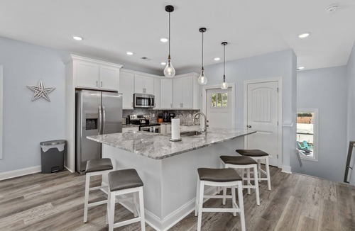Ash House | Luxury Home Private Htd Pool w/WaterfallnBack Yard Oasis just Steps to Beach!