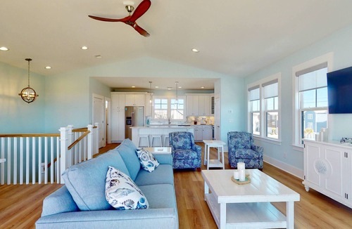 Kure Beach House | Luxury Kure Beach Getaway | Steps to Beach, Ocean Views, Elevator, Grill + Games