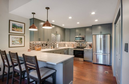 Sapphire House | Luxury Lakefront Gem with vibrant fall foliage and panoramic lake views