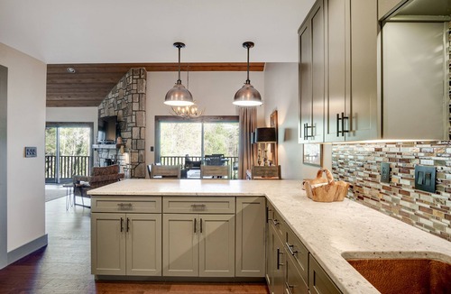 Sapphire House | Luxury Lakefront Gem with vibrant fall foliage and panoramic lake views