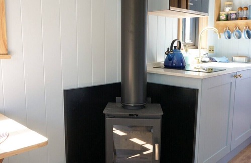 Menai Bridge Apartment | Luxury Shepherds Hut with hot tub, firepit and gas barbeque