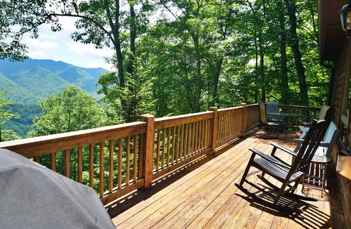 Cranberry Falls Cabin | Maggie Valley Cabin w/Deck & Mtn Views by Blue Ridge Pkwy