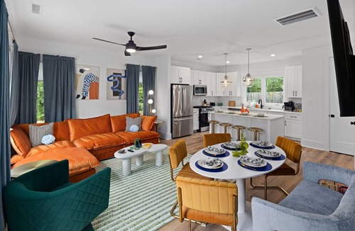 Downtown House | Modern, Cozy Home near Downtown & NC State w/Patio, King Bed, Mini Golf