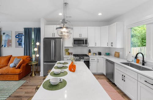 Downtown House | Modern, Cozy Home near Downtown & NC State w/Patio, King Bed, Mini Golf