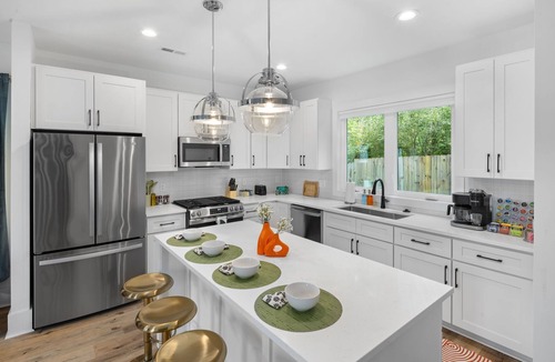 Downtown House | Modern, Cozy Home near Downtown & NC State w/Patio, King Bed, Mini Golf