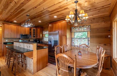 Boone House | Morris Cabin- Cedar log cabin with hot tub, dog friendly, mountain views