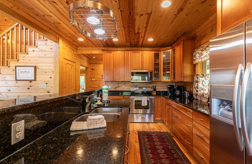 Boone House | Morris Cabin- Cedar log cabin with hot tub, dog friendly, mountain views