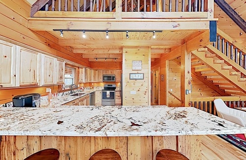 Maggie Valley House | Mountain Chic Home and Ski Lodge with Deck, Fireplace, and Firepit