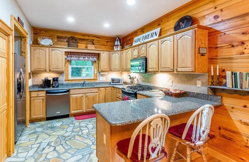 Maggie Valley House | Multi-Level Riverfront Home w/Deck, Patio, Free WiFi, Gas Fireplace, Game Room