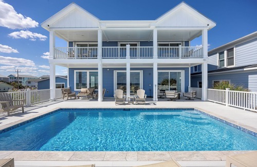 Kure Beach House | nBrand NEW luxury oceanfront, panoramic ocean views,8 bedrooms, private pool