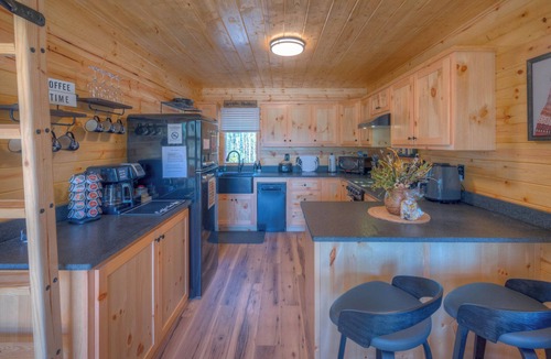 Murphy Cabin | Nikobear's Nook-Tiny Cabin/BIG Amenities-King Bed-Secure Porch and Yard for Pups