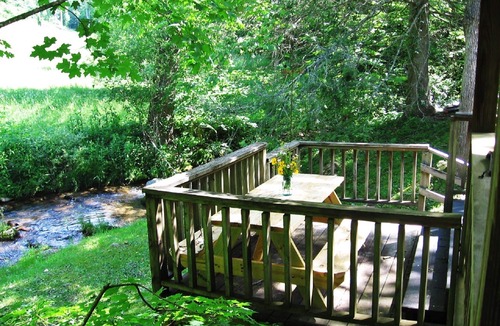 Sylva Cabin | nLog Cabin with hot tub on bold creek
