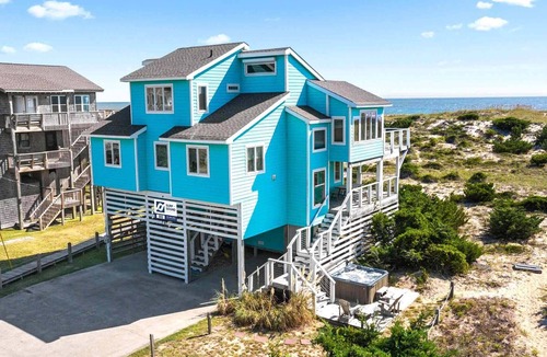 Avon House | Oceanfront Avon Home with Hot Tub, Beach Access Next Door, Smart TVs, and Grill