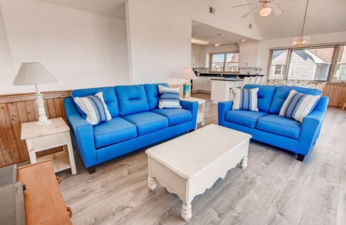 Salvo House | Oceanfront Dog Friendly Home with Private Pool, Hot Tub, Game Room, Basketball