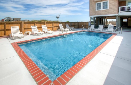 Rodanthe House | Oceanfront Home on the Beach w/Private Pool, Hot Tub, and Poolside Lounge