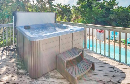 Salvo House | Oceanview Home with Private Pool, Hot Tub, Game Room, and Screened Porch