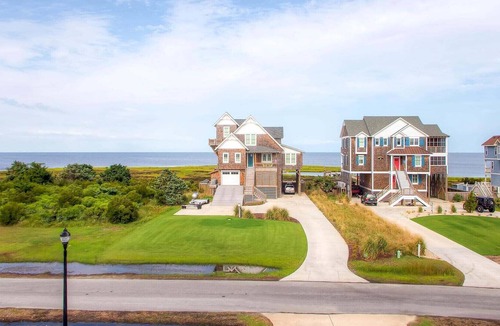 Wind Over Waves House | On Special - Semi-Soundfront w/ a View, Pool, Hot Tub, Game Rm, Dog-Friendly, Cm