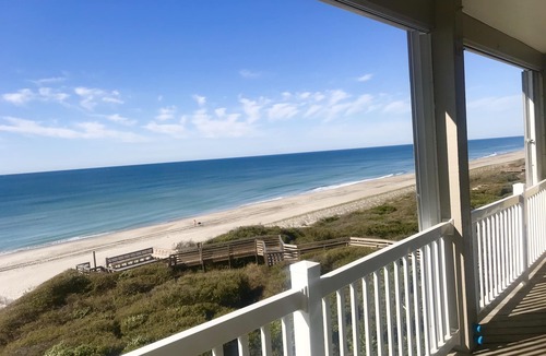 Indian Beach Condo | ONCE UPON A TIDE: Top Floor, Oceanfront, Prime Location, Pool, Linens included