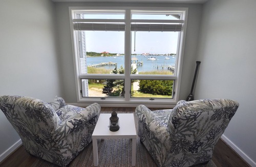 Ocracoke Condo | Pirate's Quay 2 North: Enjoy watching the ferries in Silver Lake Harbor