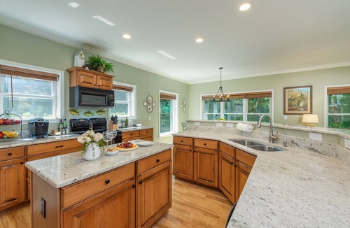Bakersville House | Power & Water! WiFi Soon! Hot Tub, Creek Front, Fire Table, Fireplace, Private!