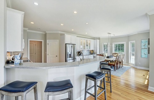 Denver House | Private Dock, Boat Ramp, Saltwater Pool & Waterfront Firepit | Bright Water Cove